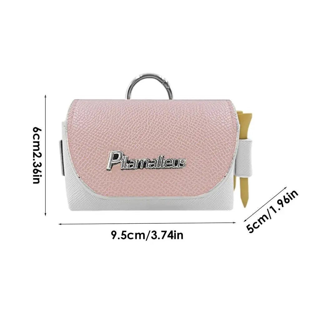 Mini PU Leather Golf Ball Bag with Belt