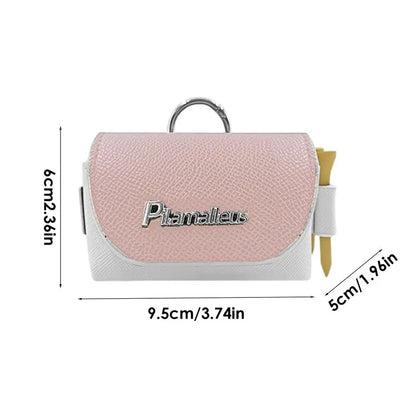 Mini PU Leather Golf Ball Bag with Belt
