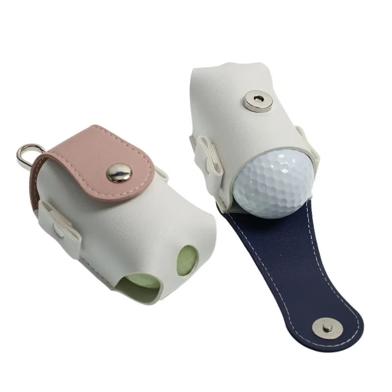 Mini PU Leather Golf Ball Bag with Tees