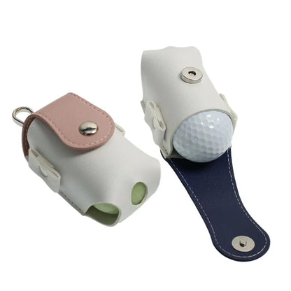 Mini PU Leather Golf Ball Bag with Tees