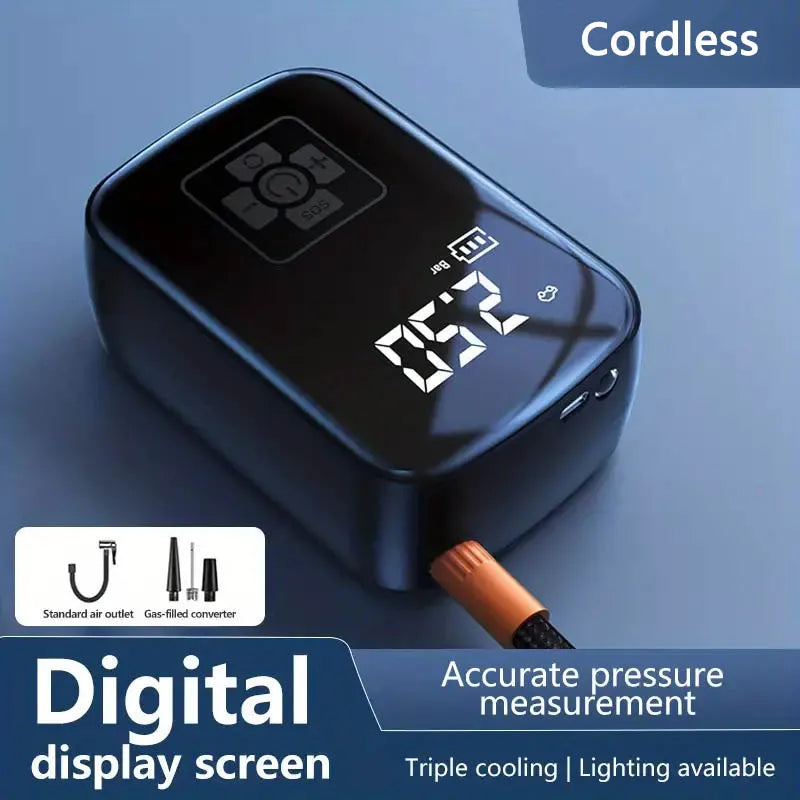 Mini Portable Car Tire Inflator - Wireless Air Compressor