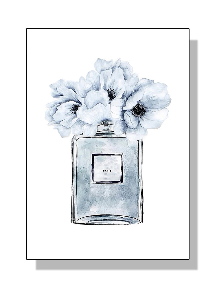 Modern Coco Perfume Canvas Wall Art for Girls