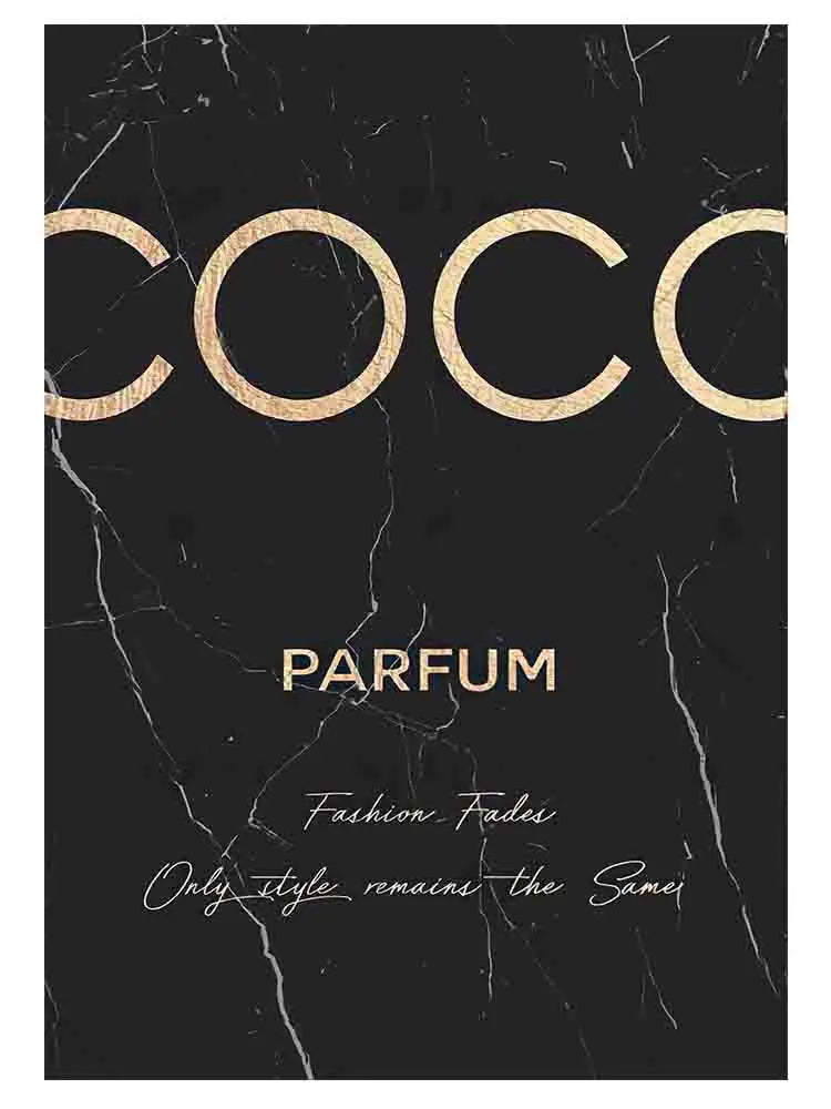 Modern Coco Perfume Canvas Wall Art for Girls
