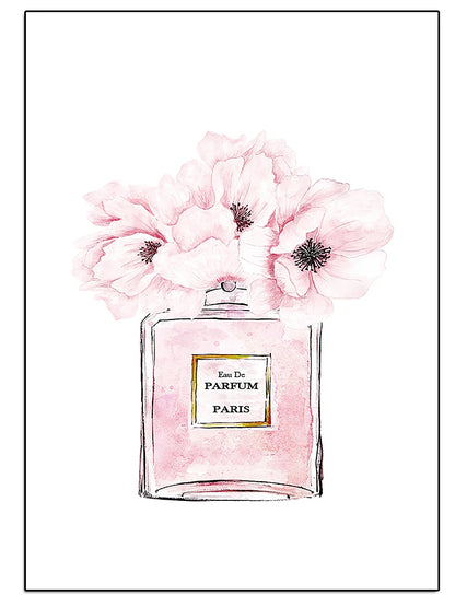 Modern Coco Perfume Canvas Wall Art for Girls