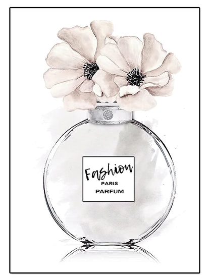 Modern Coco Perfume Canvas Wall Art for Girls