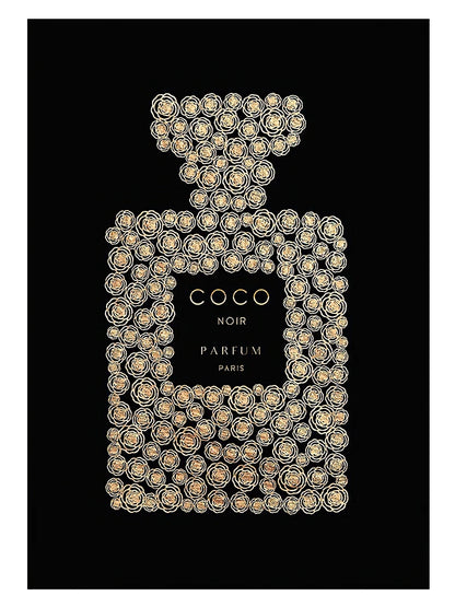 Modern Coco Perfume Canvas Wall Art for Girls