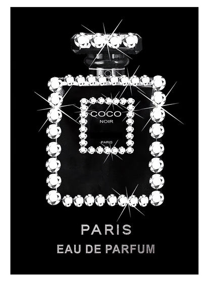 Modern Coco Perfume Canvas Wall Art for Girls