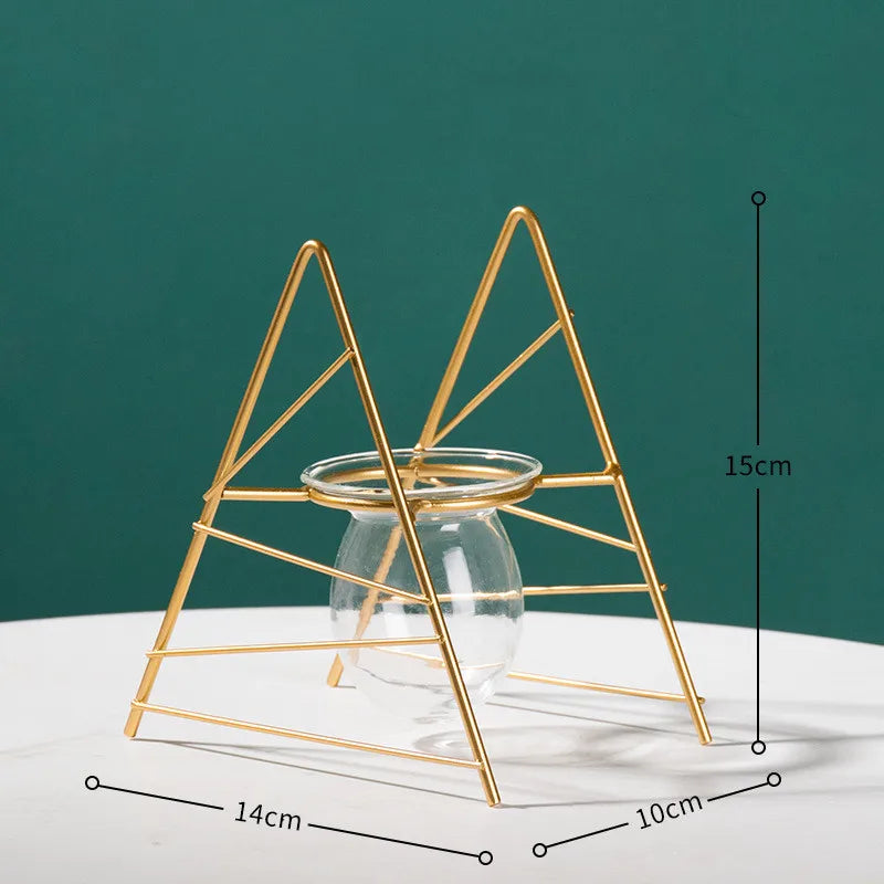 Modern Nordic Golden Glass Vase Home Decor