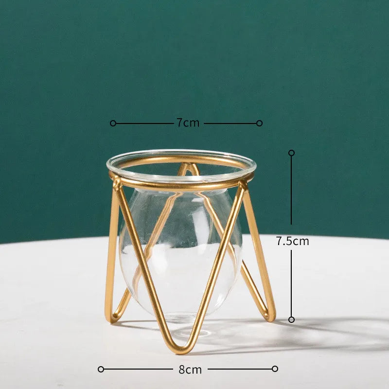 Modern Nordic Golden Glass Vase Home Decor
