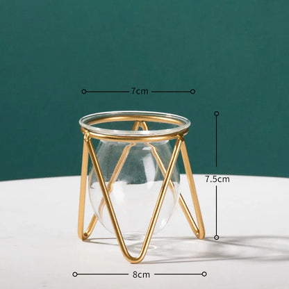 Modern Nordic Golden Glass Vase Home Decor