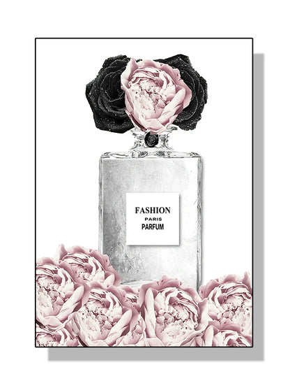 Modern Coco Perfume Canvas Wall Art for Girls