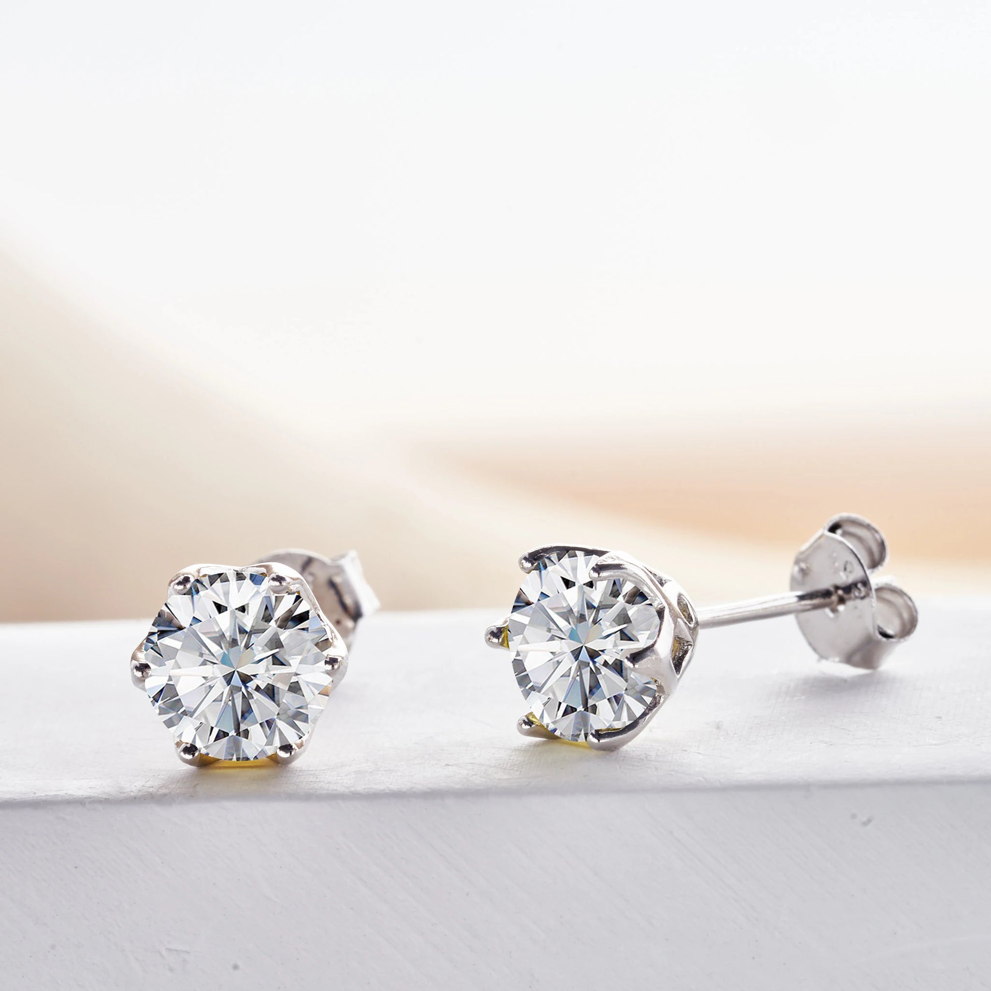 925 Sterling Silver Moissanite Stud Earrings