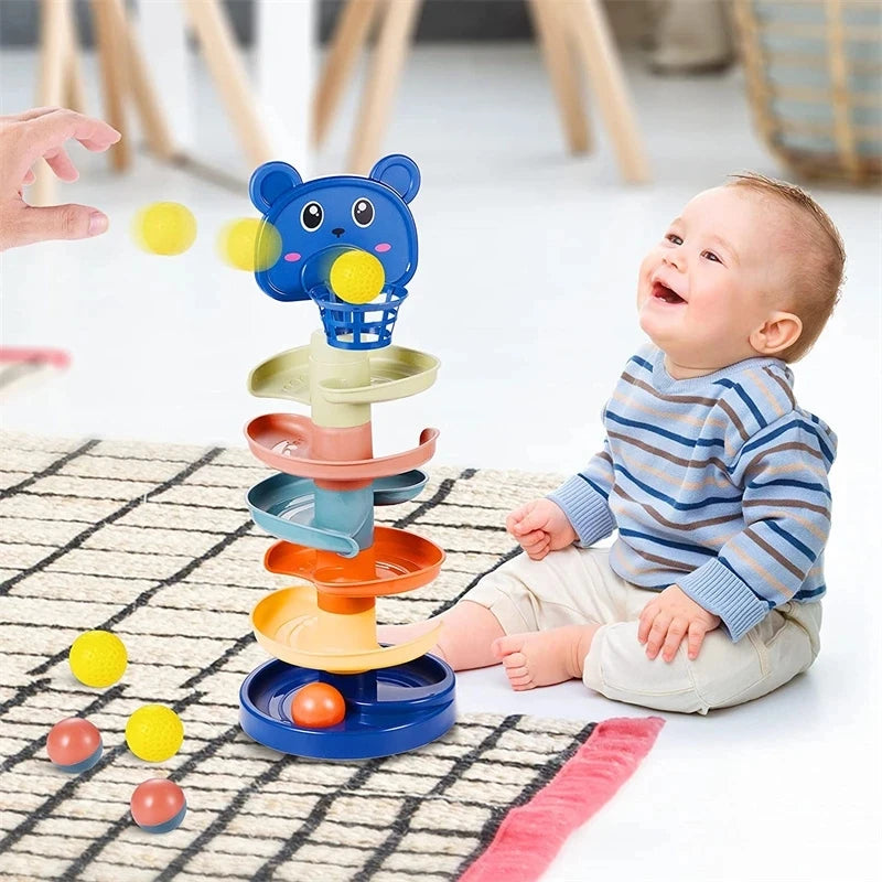 Montessori Rolling Ball Pile Tower Children Educational Toys