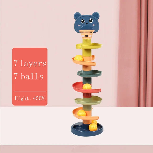 Montessori Rolling Ball Pile Tower Children Educational Toys
