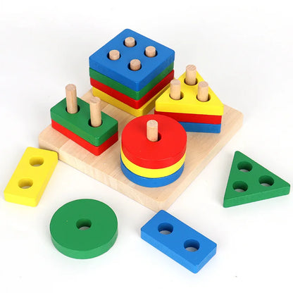 Wooden Montessori Sorting & Stacking Early Educational Toys for Toddlers