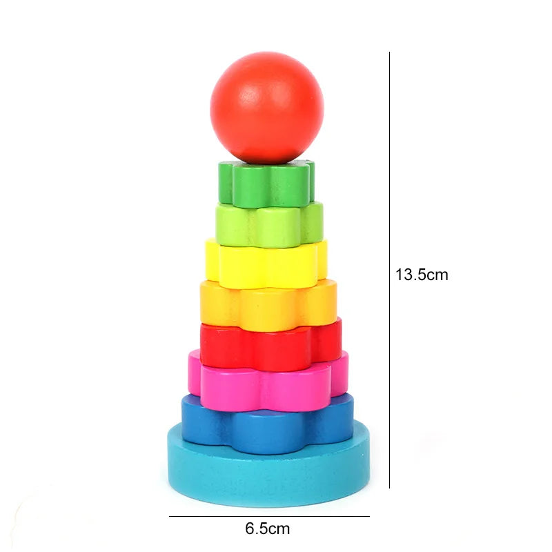 Montessori Wooden Sorting Stacking Toys Puzzle For Toddlers