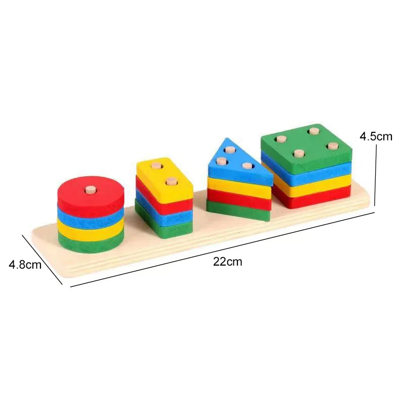 Montessori Wooden Sorting Stacking Toys Puzzle For Toddlers