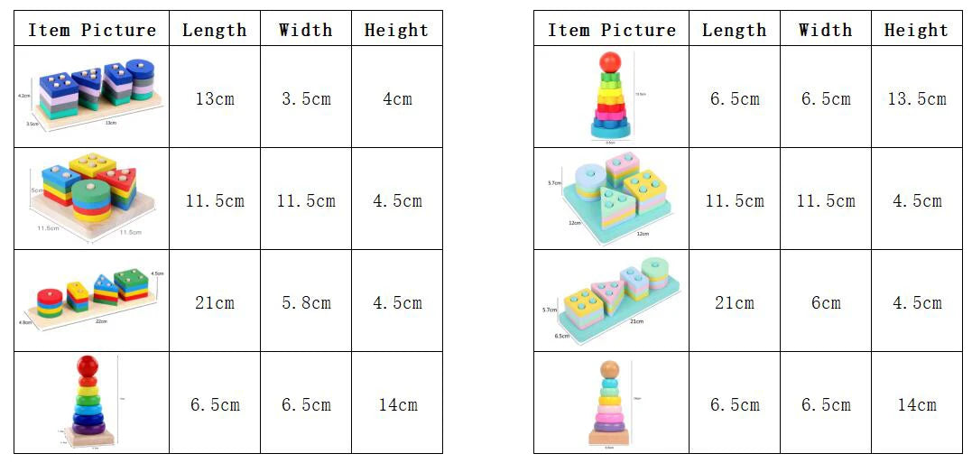 Montessori Wooden Sorting Stacking Toys Puzzle For Toddlers