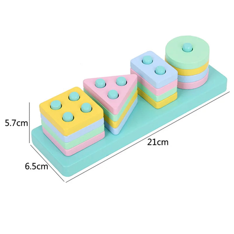 Montessori Wooden Sorting Stacking Toys Puzzle For Toddlers