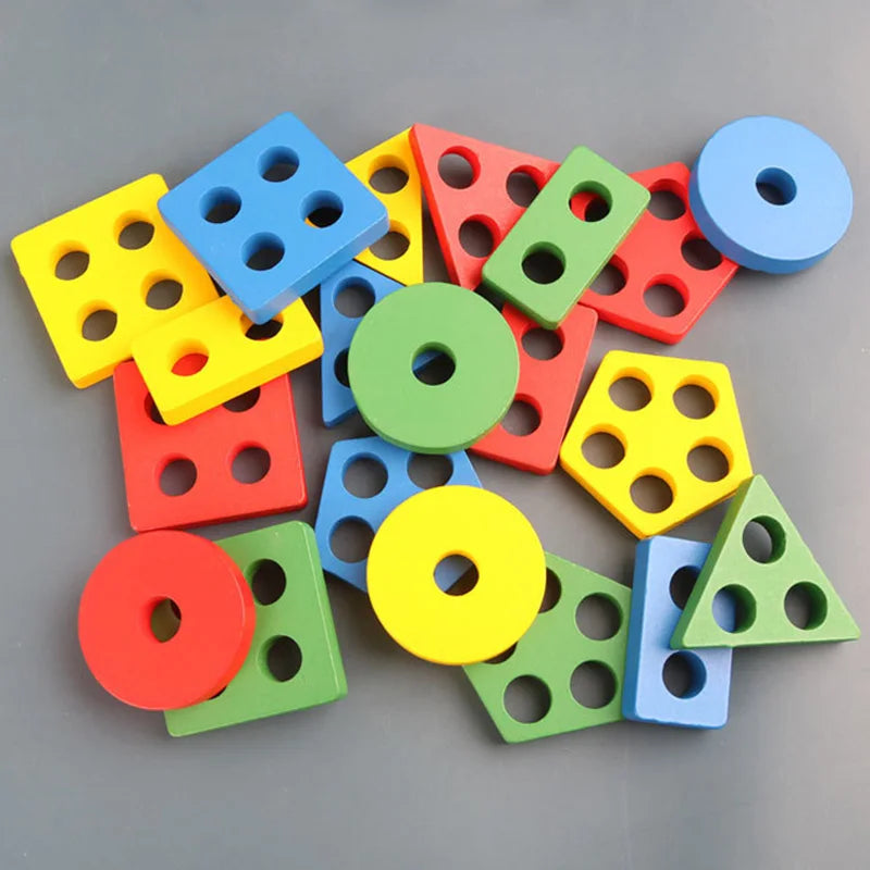 Montessori Wooden Sorting Stacking Toys Puzzle For Toddlers