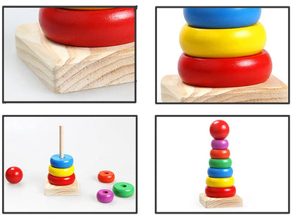 Montessori Wooden Sorting Stacking Toys Puzzle For Toddlers