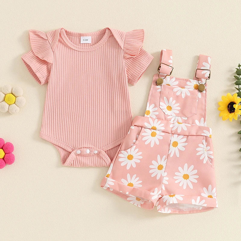 Months Baby Girl Dress Birthday Gift Pink Petal Suspender Coat Set