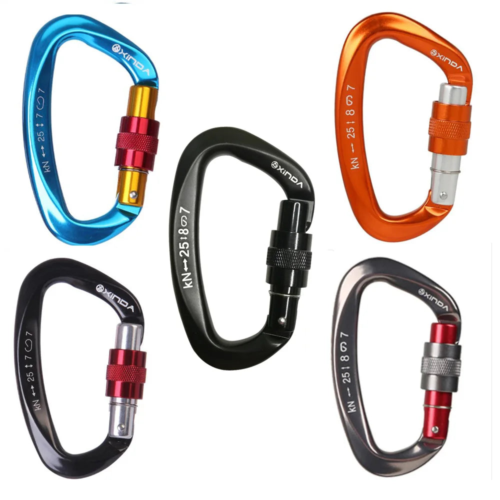Mountaineering D Shaped Master Screw Lock - Climbing Carabiner