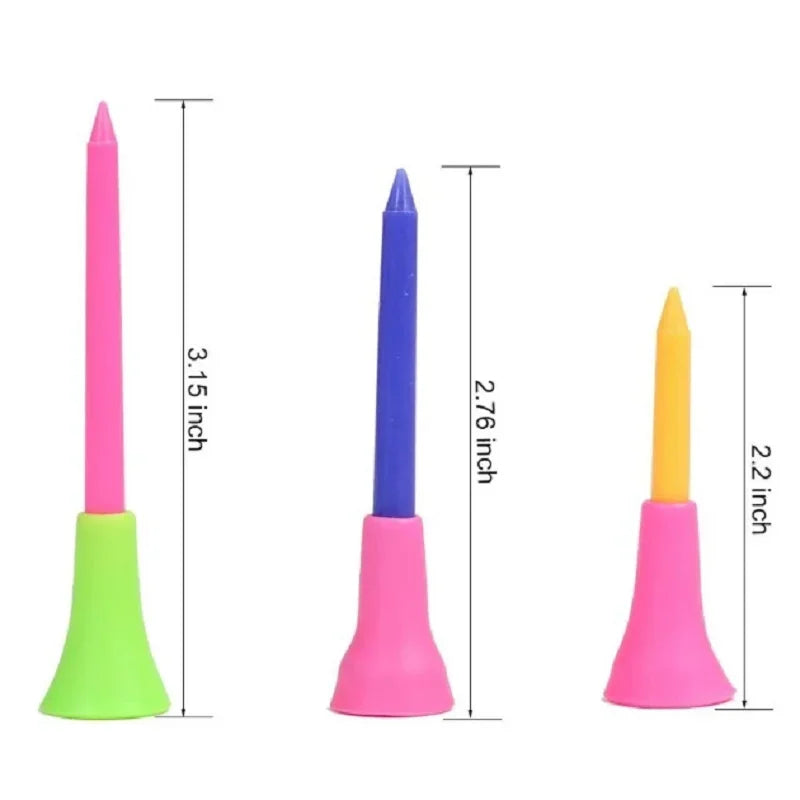 50-Pc Multi-Color Rubber Golf Tees
