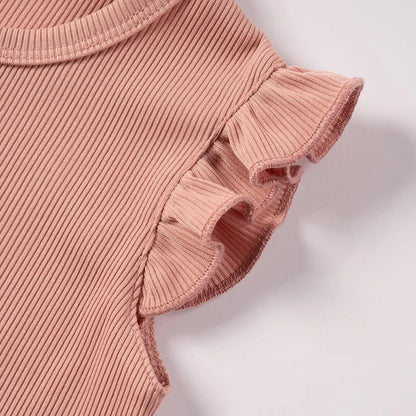 New Girls Solid Sets Casual Sleeveless Tops+ Short Pants Suits