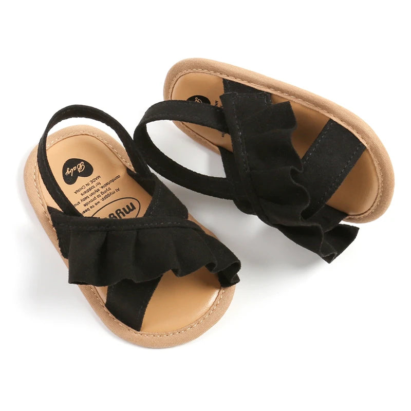 Newborn Infant Baby Girl’s Ruffles Open Toe Sandals