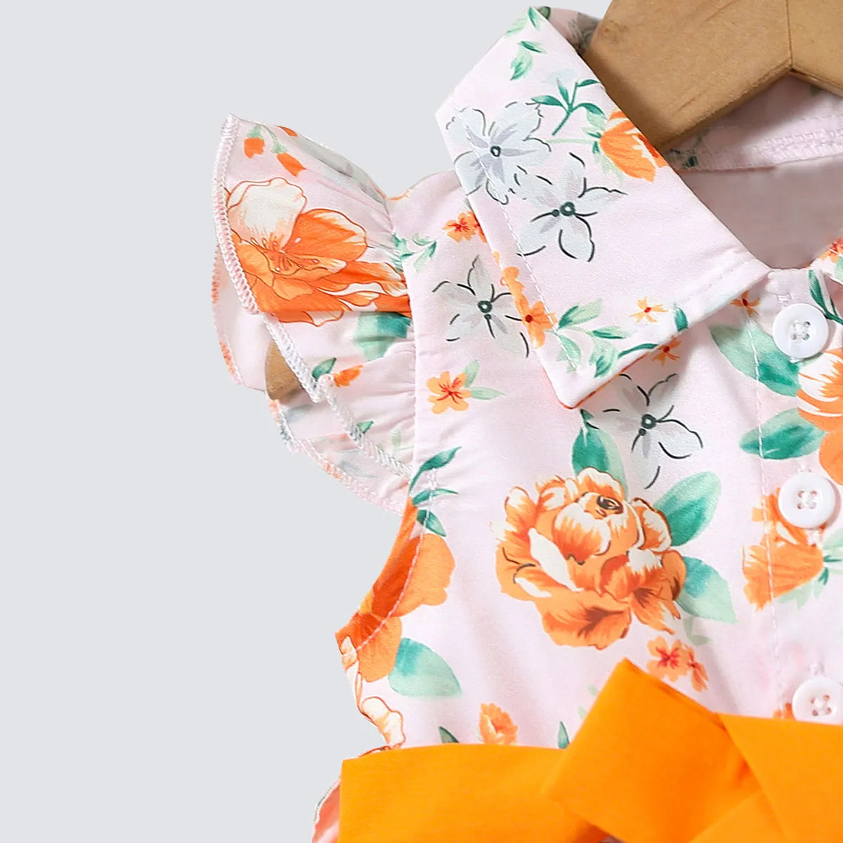 Newborn Butterfly Sleeve Cute Yellow Floral Princess Formal Dresses