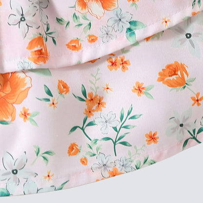 Newborn Butterfly Sleeve Cute Yellow Floral Princess Formal Dresses