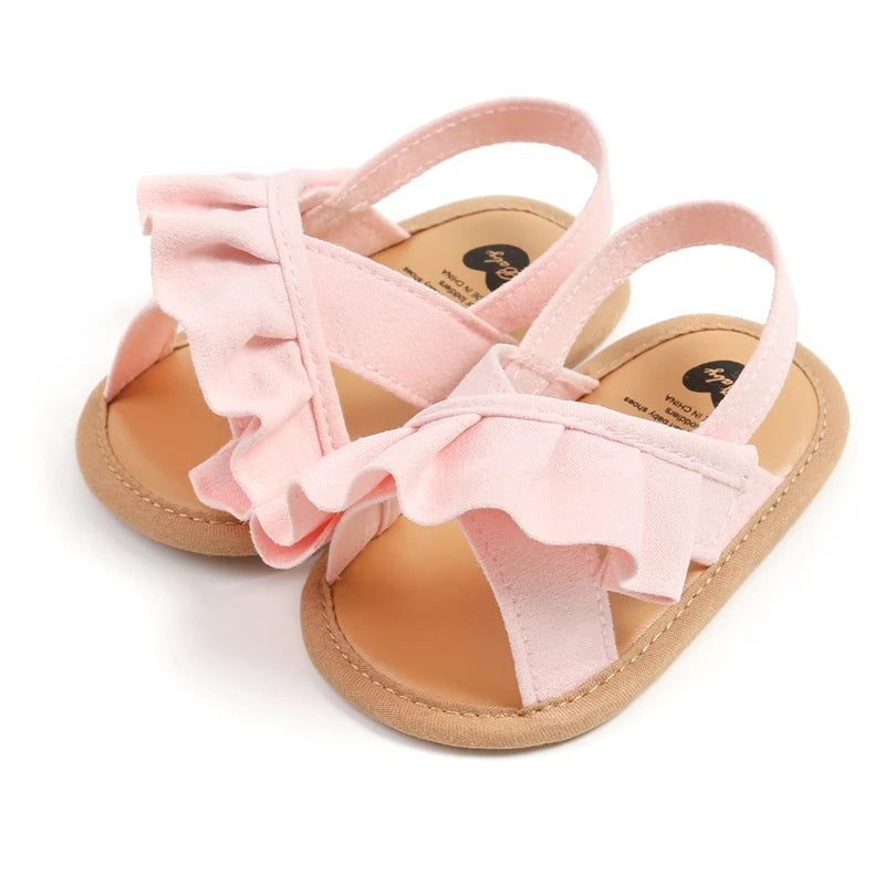 Newborn Infant Baby Girl’s Ruffles Open Toe Sandals