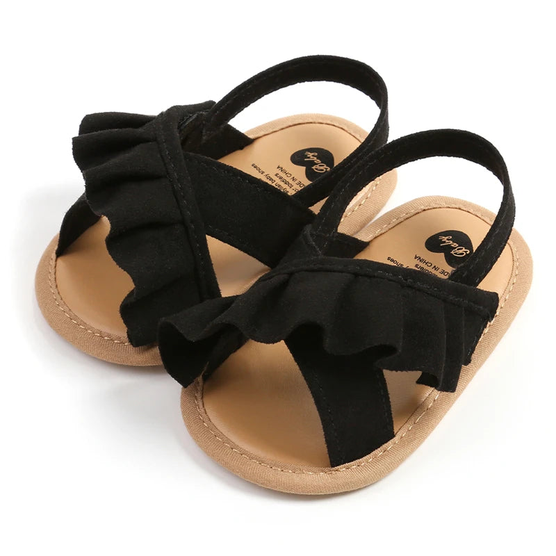 Newborn Infant Baby Girl’s Ruffles Open Toe Sandals