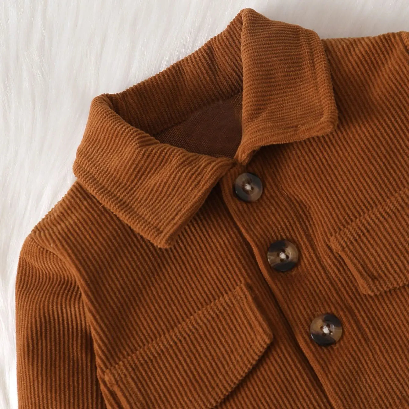 Newborn baby girls brown long-sleeved cardigan lapel jacket