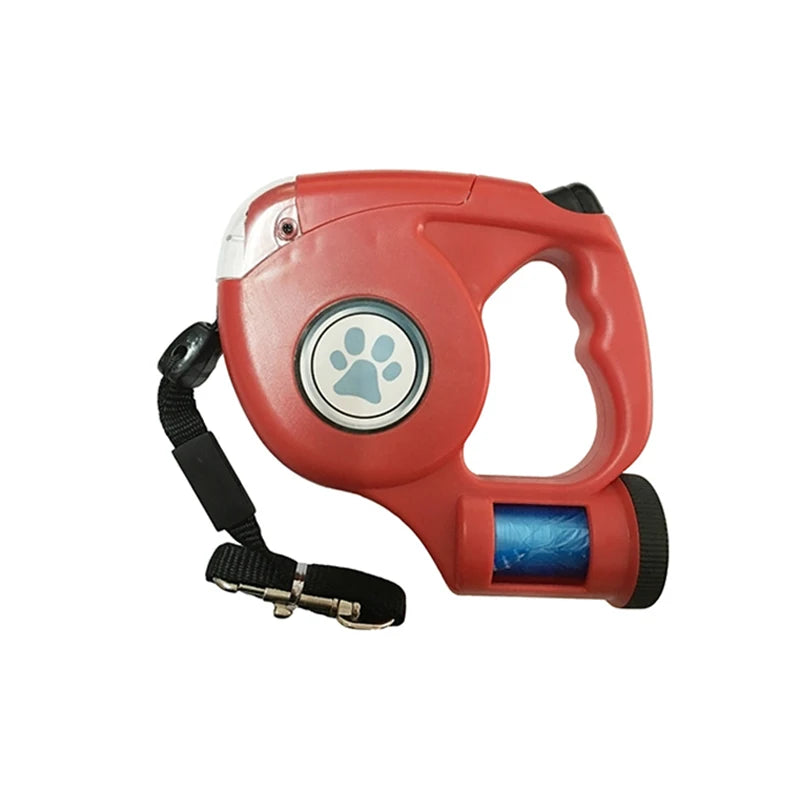Night Travel Automatic LED Dog Leash With Garbage Bag