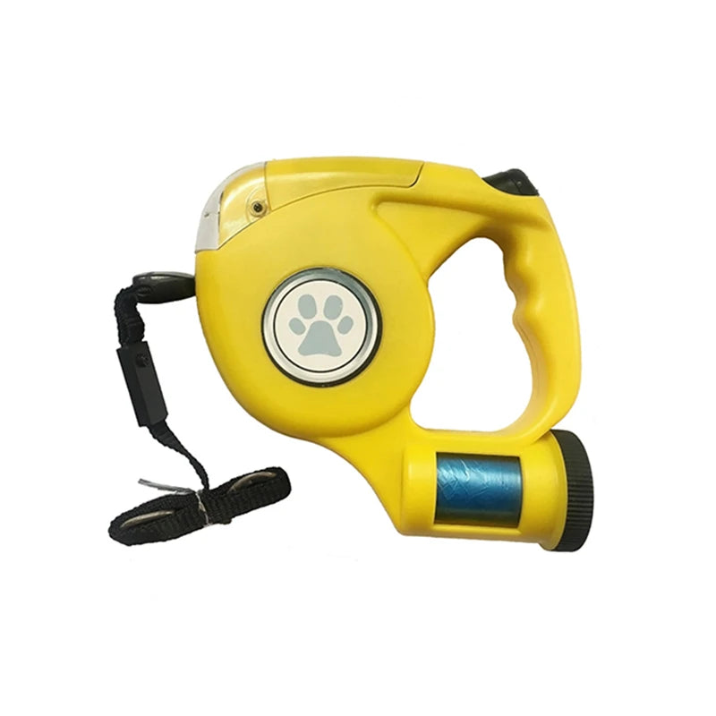 Night Travel Automatic LED Dog Leash With Garbage Bag