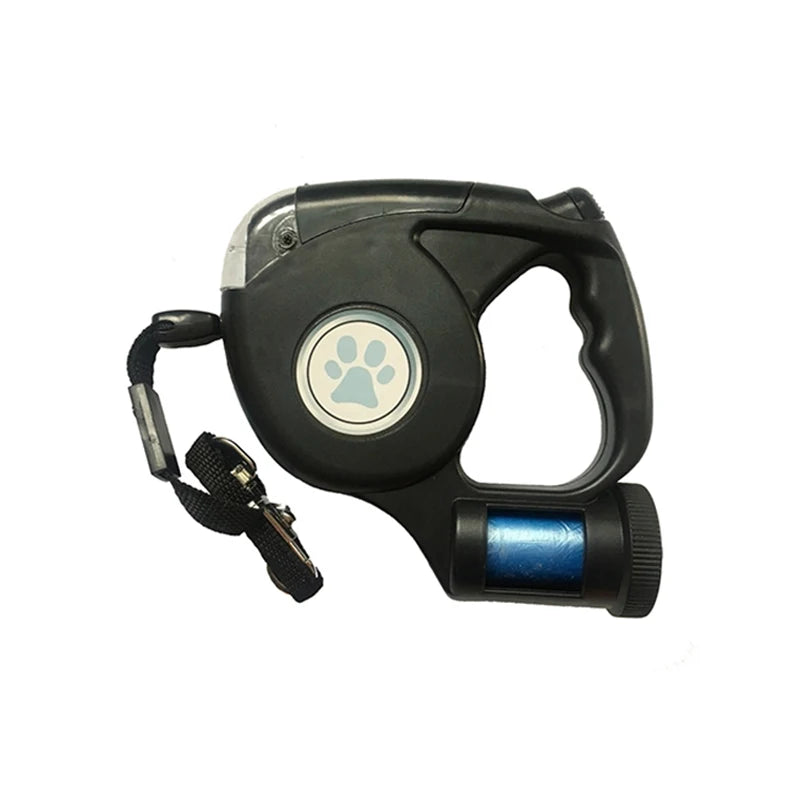 Night Travel Automatic LED Dog Leash With Garbage Bag
