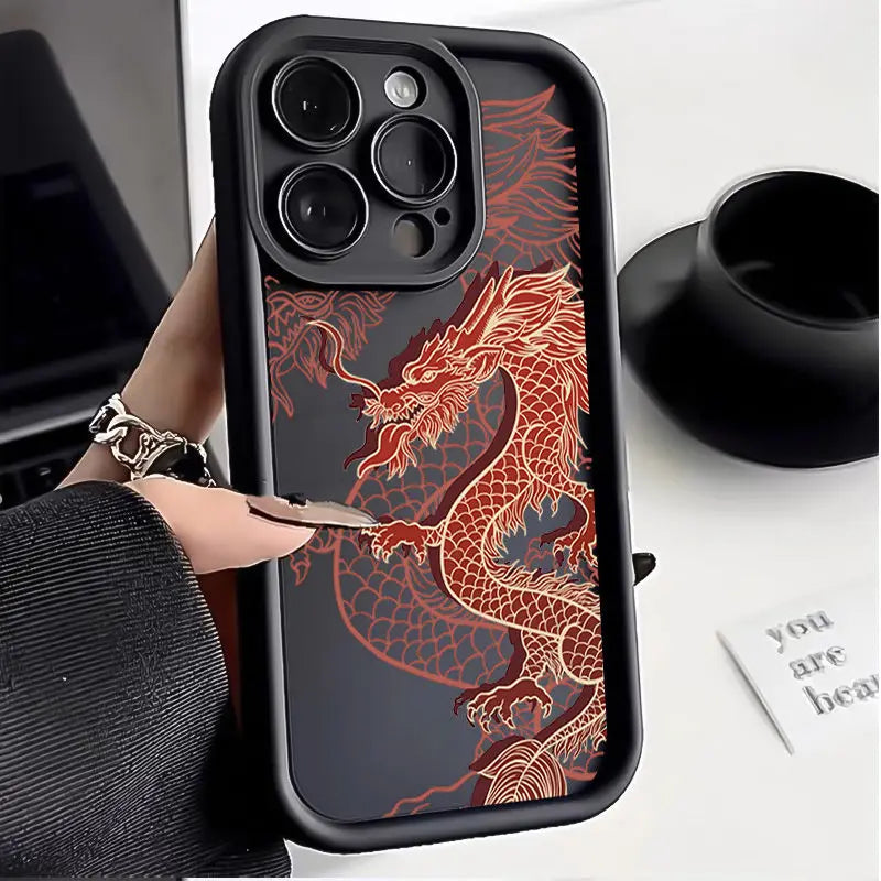 Non Slip Anti-Fingerprint Silicone Dragon Phone Case