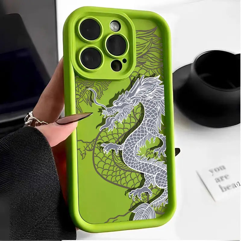 Non Slip Anti-Fingerprint Silicone Dragon Phone Case