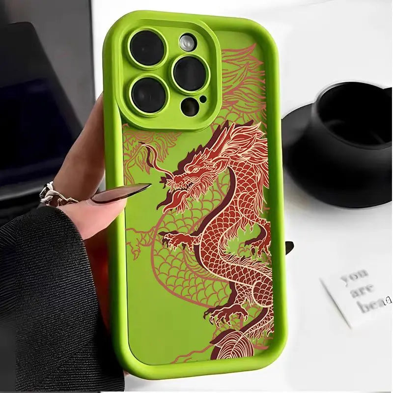 Non Slip Anti-Fingerprint Silicone Dragon Phone Case