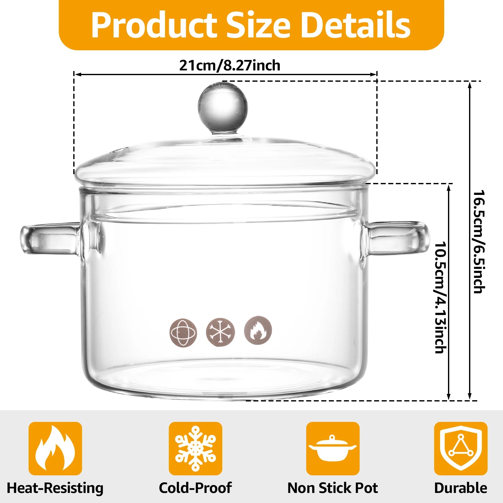 Nonstick glass soup pot

