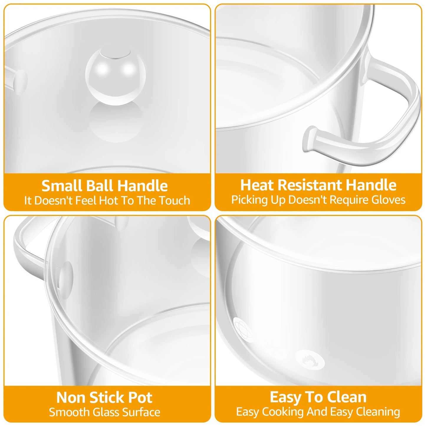 Nonstick glass soup pot

