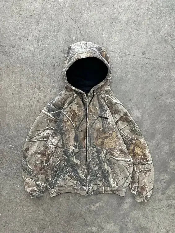 Oversized Camo Hoodie- High Street & Y2K
