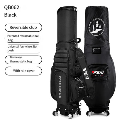 PGM QB062: Universal 4-Wheel Golf Bag with Telescopic Handle
