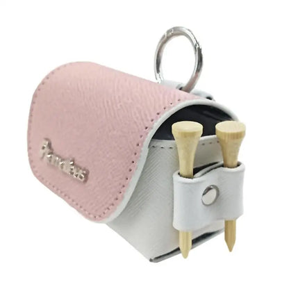 Mini PU Leather Golf Ball Bag with Belt