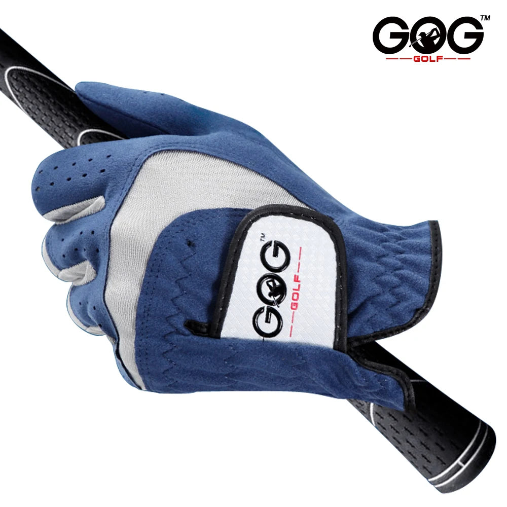 Pack 1 Pcs Men Golf Gloves Cool Comfortable Breathable Micro Fabric Blue Golf Glove