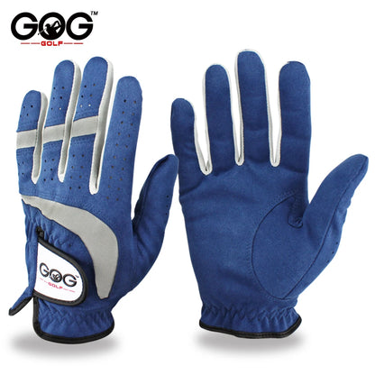 Pack 1 Pcs Men Golf Gloves Cool Comfortable Breathable Micro Fabric Blue Golf Glove