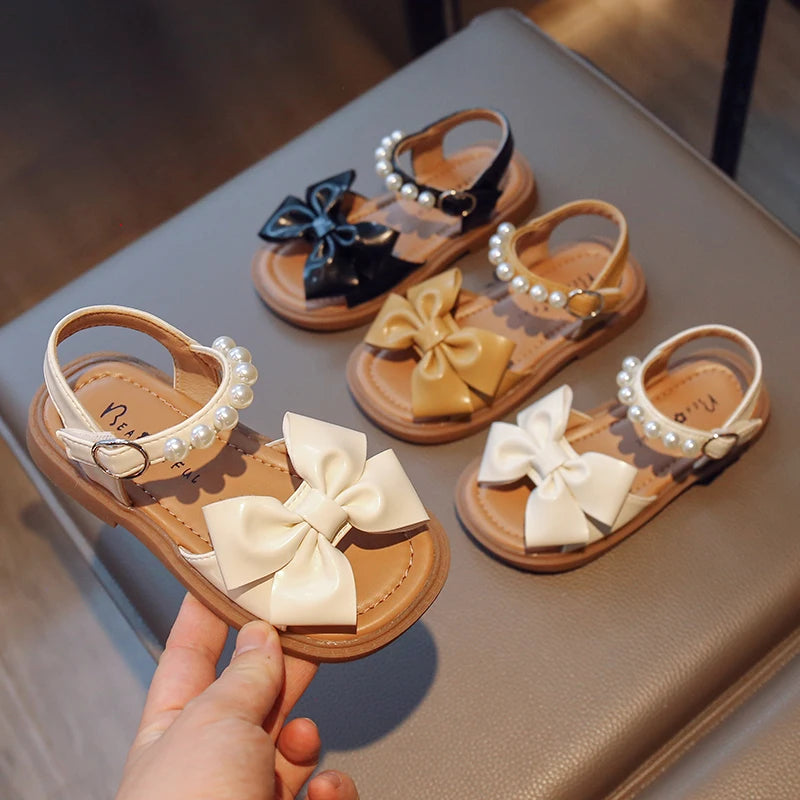 Pearl Bow Girl's Sandals