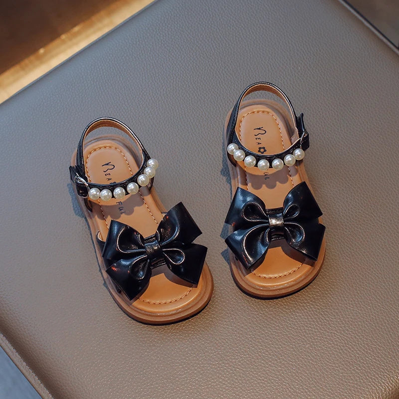 Pearl Bow Girl's Sandals